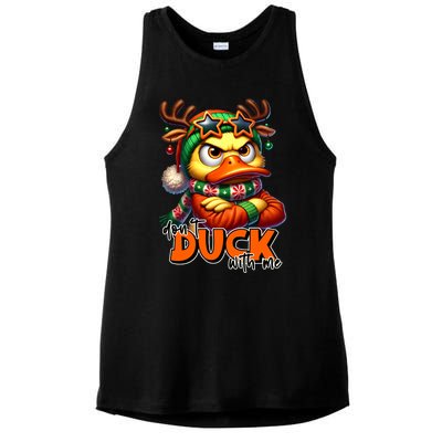 Dont Duck With Me Funny Sarcastic Grumpy Duck Christmas Ladies PosiCharge Tri-Blend Wicking Tank