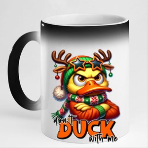 Dont Duck With Me Funny Sarcastic Grumpy Duck Christmas 11oz Black Color Changing Mug