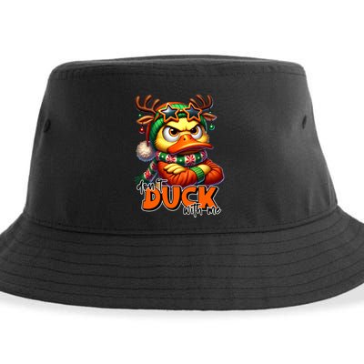 Dont Duck With Me Funny Sarcastic Grumpy Duck Christmas Sustainable Bucket Hat