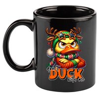 Dont Duck With Me Funny Sarcastic Grumpy Duck Christmas 11oz C Handle Ceramic Mug