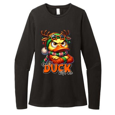 Dont Duck With Me Funny Sarcastic Grumpy Duck Christmas Womens CVC Long Sleeve Shirt