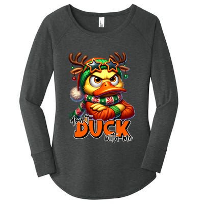 Dont Duck With Me Funny Sarcastic Grumpy Duck Christmas Women's Perfect Tri Tunic Long Sleeve Shirt