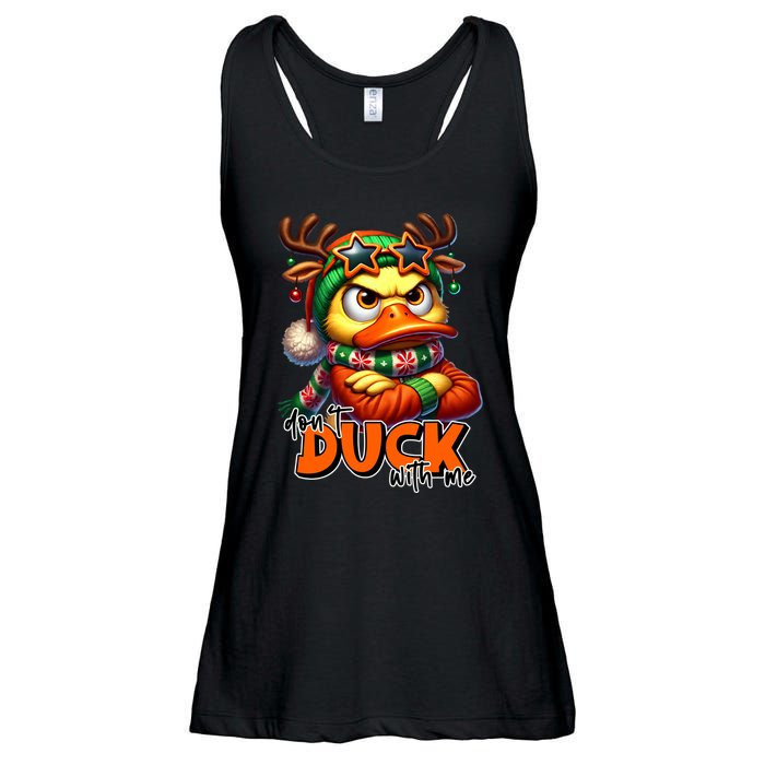 Dont Duck With Me Funny Sarcastic Grumpy Duck Christmas Ladies Essential Flowy Tank
