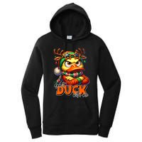 Dont Duck With Me Funny Sarcastic Grumpy Duck Christmas Women's Pullover Hoodie
