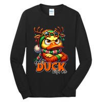 Dont Duck With Me Funny Sarcastic Grumpy Duck Christmas Tall Long Sleeve T-Shirt