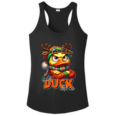 Dont Duck With Me Funny Sarcastic Grumpy Duck Christmas Ladies PosiCharge Competitor Racerback Tank