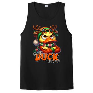 Dont Duck With Me Funny Sarcastic Grumpy Duck Christmas PosiCharge Competitor Tank