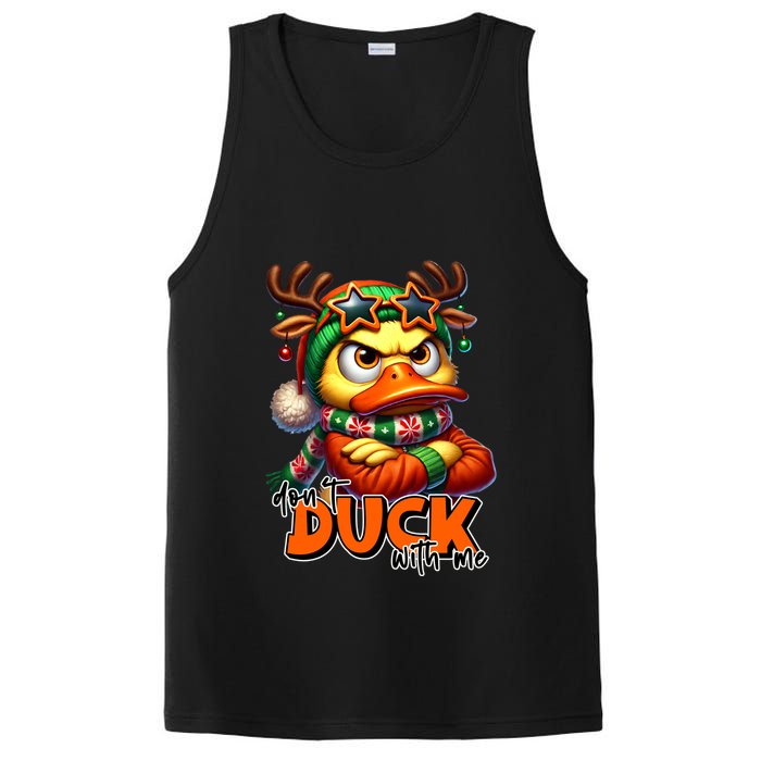 Dont Duck With Me Funny Sarcastic Grumpy Duck Christmas PosiCharge Competitor Tank