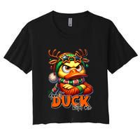 Dont Duck With Me Funny Sarcastic Grumpy Duck Christmas Crop Top