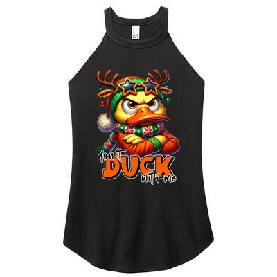Dont Duck With Me Funny Sarcastic Grumpy Duck Christmas Women's Perfect Tri Rocker Tank