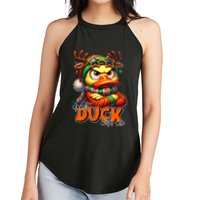 Dont Duck With Me Funny Sarcastic Grumpy Duck Christmas Women's Perfect Tri Rocker Tank