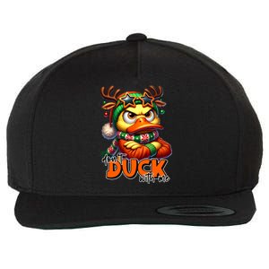 Dont Duck With Me Funny Sarcastic Grumpy Duck Christmas Wool Snapback Cap