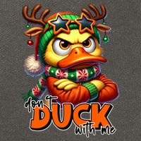 Dont Duck With Me Funny Sarcastic Grumpy Duck Christmas Cotton Canvas Backpack