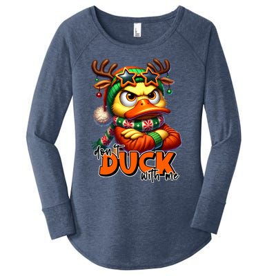 Dont Duck With Me Funny Sarcastic Grumpy Duck Christmas Women's Perfect Tri Tunic Long Sleeve Shirt