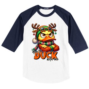 Dont Duck With Me Funny Sarcastic Grumpy Duck Christmas Baseball Sleeve Shirt