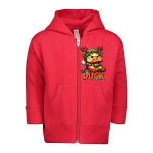 Dont Duck With Me Funny Sarcastic Grumpy Duck Christmas Toddler Zip Fleece Hoodie