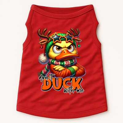 Dont Duck With Me Funny Sarcastic Grumpy Duck Christmas Doggie Tank