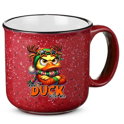 Dont Duck With Me Funny Sarcastic Grumpy Duck Christmas 15oz Campfire Ceramic Mug