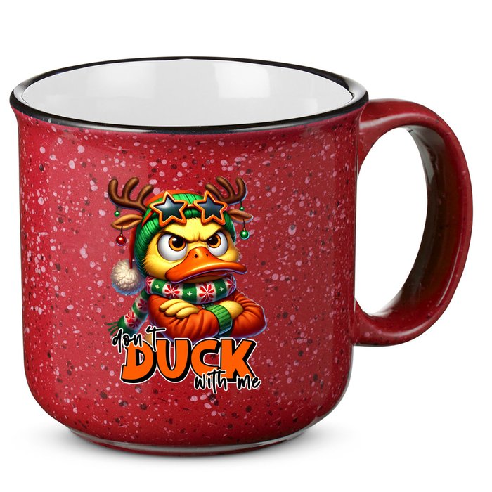 Dont Duck With Me Funny Sarcastic Grumpy Duck Christmas 15oz Campfire Ceramic Mug