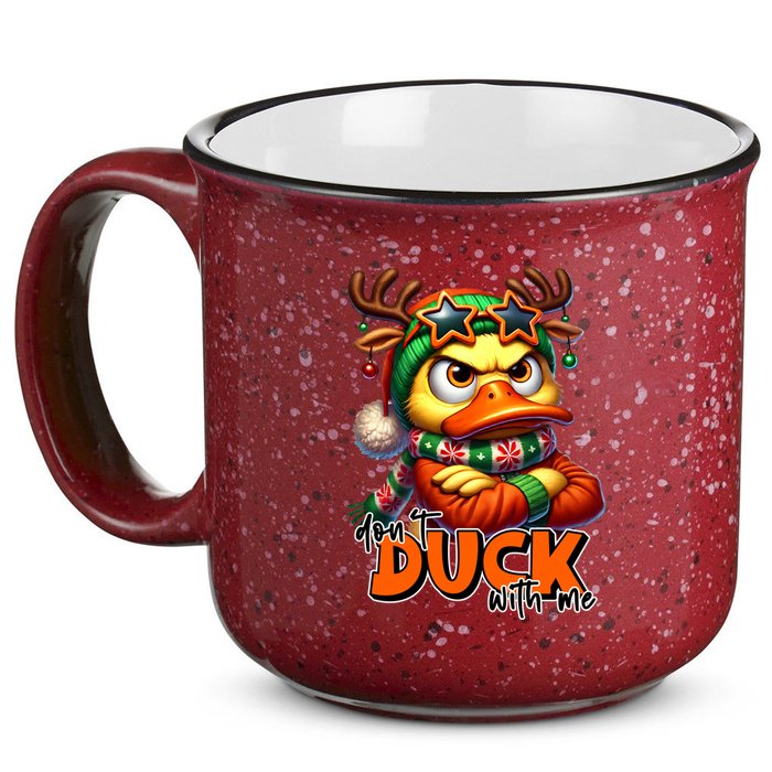 Dont Duck With Me Funny Sarcastic Grumpy Duck Christmas 15oz Campfire Ceramic Mug