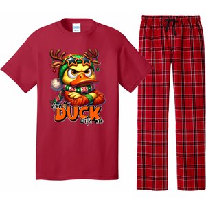 Dont Duck With Me Funny Sarcastic Grumpy Duck Christmas Pajama Set