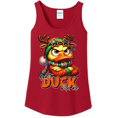 Dont Duck With Me Funny Sarcastic Grumpy Duck Christmas Ladies Essential Tank