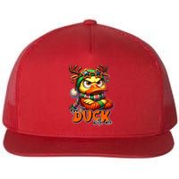 Dont Duck With Me Funny Sarcastic Grumpy Duck Christmas Flatbill Hat
