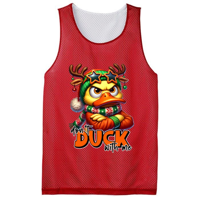 Dont Duck With Me Funny Sarcastic Grumpy Duck Christmas Mesh Reversible Basketball Jersey Tank