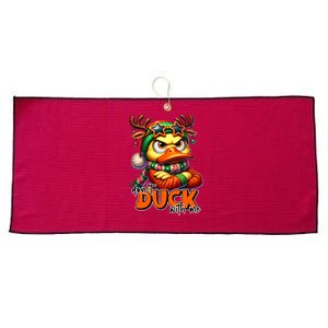 Dont Duck With Me Funny Sarcastic Grumpy Duck Christmas Large Microfiber Waffle Golf Towel