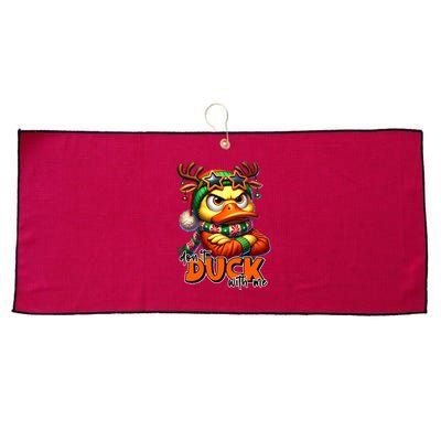 Dont Duck With Me Funny Sarcastic Grumpy Duck Christmas Large Microfiber Waffle Golf Towel