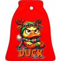 Dont Duck With Me Funny Sarcastic Grumpy Duck Christmas Ceramic Bell Ornament