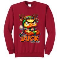 Dont Duck With Me Funny Sarcastic Grumpy Duck Christmas Tall Sweatshirt