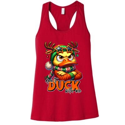 Dont Duck With Me Funny Sarcastic Grumpy Duck Christmas Womens Tank Top