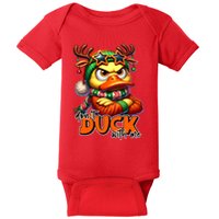 Dont Duck With Me Funny Sarcastic Grumpy Duck Christmas Baby Bodysuit
