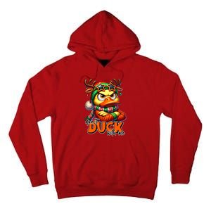 Dont Duck With Me Funny Sarcastic Grumpy Duck Christmas Tall Hoodie