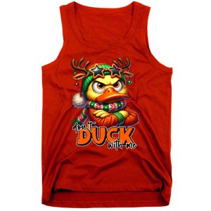 Dont Duck With Me Funny Sarcastic Grumpy Duck Christmas Tank Top