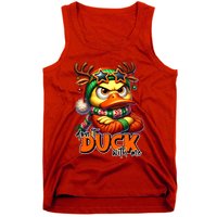 Dont Duck With Me Funny Sarcastic Grumpy Duck Christmas Tank Top