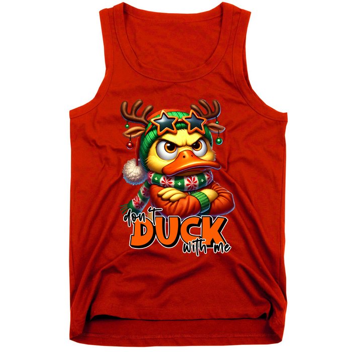 Dont Duck With Me Funny Sarcastic Grumpy Duck Christmas Tank Top