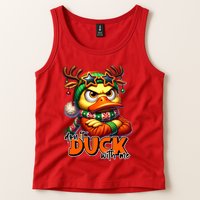 Dont Duck With Me Funny Sarcastic Grumpy Duck Christmas Tank Top