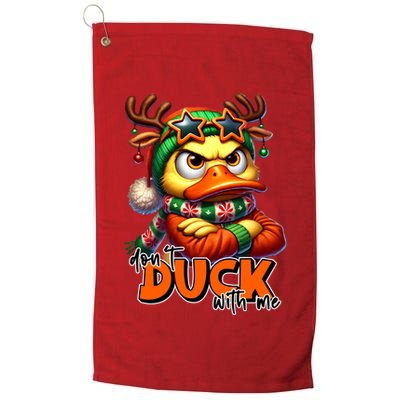 Dont Duck With Me Funny Sarcastic Grumpy Duck Christmas Golf Towel