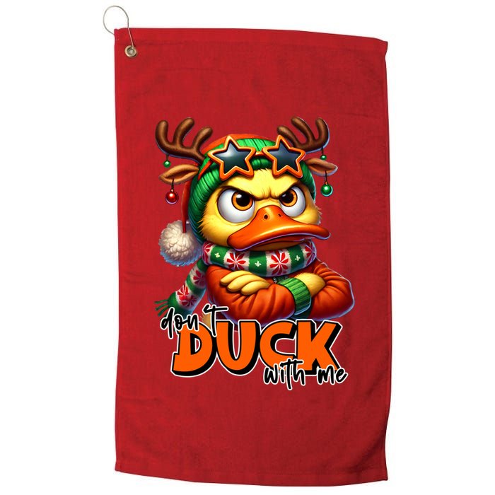 Dont Duck With Me Funny Sarcastic Grumpy Duck Christmas Golf Towel