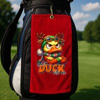 Dont Duck With Me Funny Sarcastic Grumpy Duck Christmas Golf Towel
