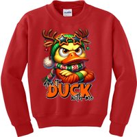 Dont Duck With Me Funny Sarcastic Grumpy Duck Christmas Kids Sweatshirt