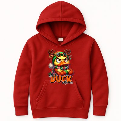 Dont Duck With Me Funny Sarcastic Grumpy Duck Christmas Kids Hoodie