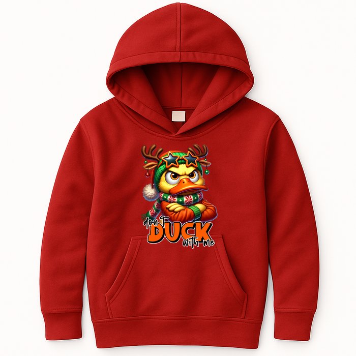 Dont Duck With Me Funny Sarcastic Grumpy Duck Christmas Kids Hoodie
