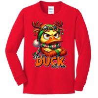 Dont Duck With Me Funny Sarcastic Grumpy Duck Christmas Kids Long Sleeve Shirt