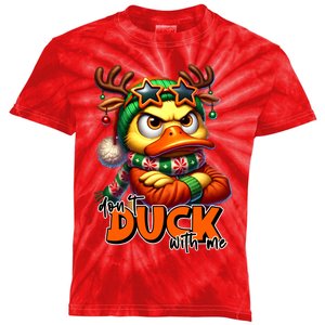 Dont Duck With Me Funny Sarcastic Grumpy Duck Christmas Kids Tie-Dye T-Shirt