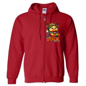 Dont Duck With Me Funny Sarcastic Grumpy Duck Christmas Full Zip Hoodie