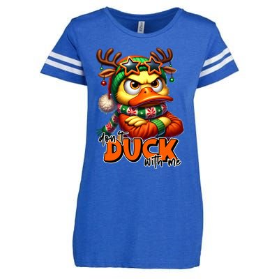 Dont Duck With Me Funny Sarcastic Grumpy Duck Christmas Enza Ladies Jersey Football T-Shirt