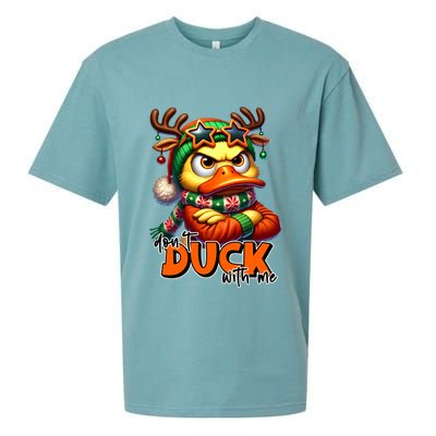 Dont Duck With Me Funny Sarcastic Grumpy Duck Christmas Sueded Cloud Jersey T-Shirt